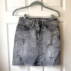 Calvin Klein Acid Wash Denim Skirt
